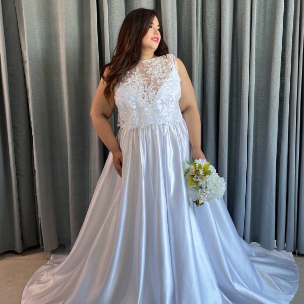 casa de moda santiago - novia talla grande vestido blanco
