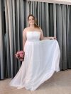 Modelo Valencia - Vestido largo blanco con corse y falda de gasa