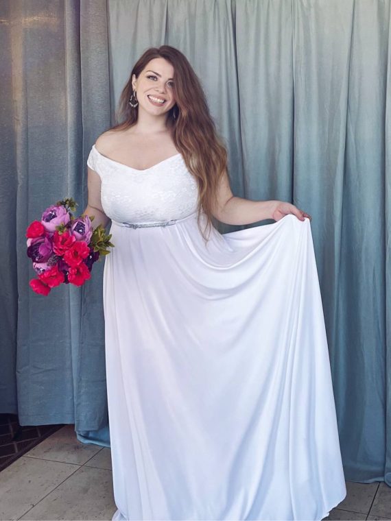 Vestido largo Briggette en color blanco