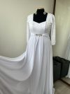 Vestido largo - Diva en color blanco y mangas con falda larga