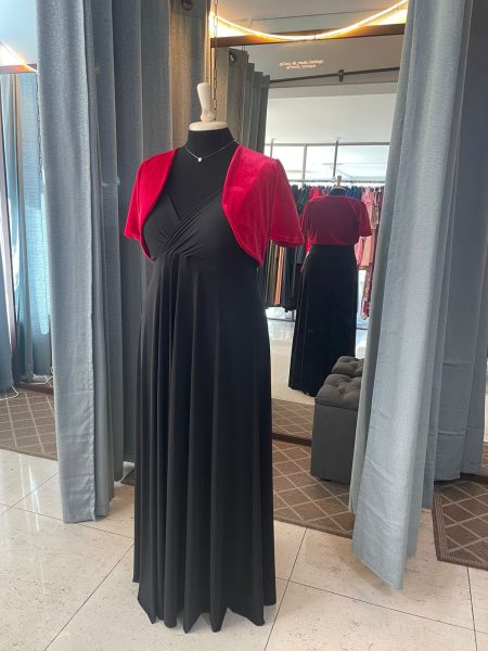 Tapado de terciopelo color rojo