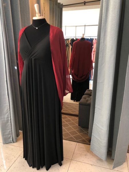 kimono de gasa color burdeo