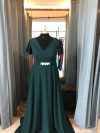 Vestido Mercedes falda Larga verde esmeralda con mangas