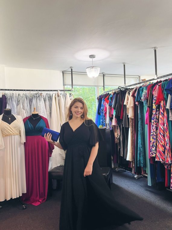 Vestido Verónica falda larga con mangas Talla XL