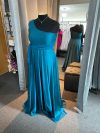 Vestido Miranda color Petróleo Asimétrico con tiras de gasa multiformas falda Larga