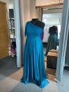 Vestido Miranda color Petróleo Asimétrico con tiras de gasa multiformas falda Larga