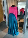 Vestido Miranda color Petróleo Asimétrico con tiras de gasa multiformas falda Larga