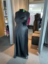 Vestido Jennifer color Negro Piel de Ángel con tiras de gasa multiformas falda Larga "Apegada" Talla : "L-XL"