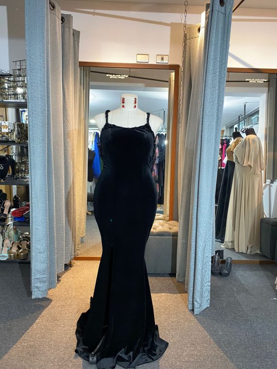 Vestido Luna color Negro Terciopelo falda Larga "Sirena" Talla : "M-L-XL"