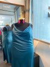 Vestido Eva color Petróleo Piel de Ángel falda Larga "Apegada"