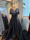 Vestido Mercedes falda larga con tajo color negro con Brillos plata talla "L-XL"