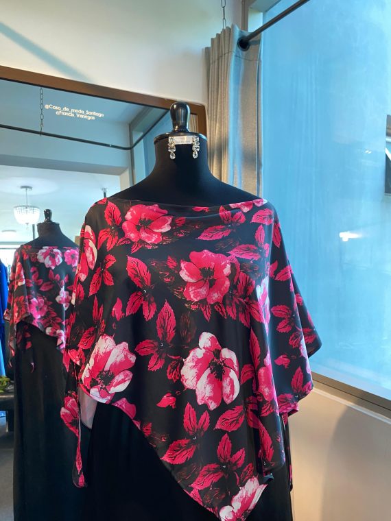 Capa de Satin Semi-Formal estampado Con Mangas