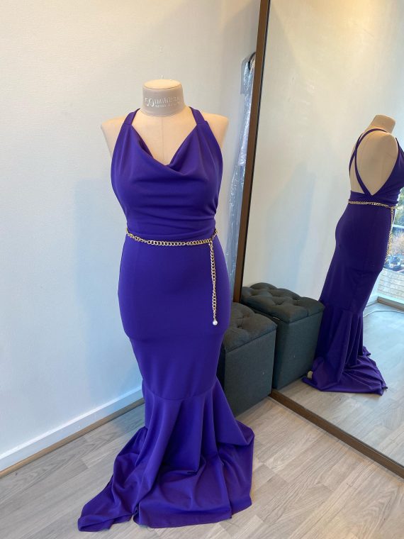 Vestido Vega sirena (apegado) Morado Obispo falda larga talla "M"