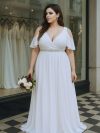 Vestido Lidia con mangas Gloria de gasa falda Larga de lycra talla "XL" color blanco novia Civil