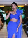 Conjunto Top con tul y Falda de Crepe color Azul Rey: "S-M"