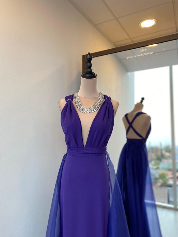 Vestido Galaxia (Exclusivo para arriendo) sirena (apegado) color Obispo falda larga "XS"