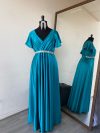 Vestido Lidia Largo con mangas tela satinada desde la talla "L-XL"