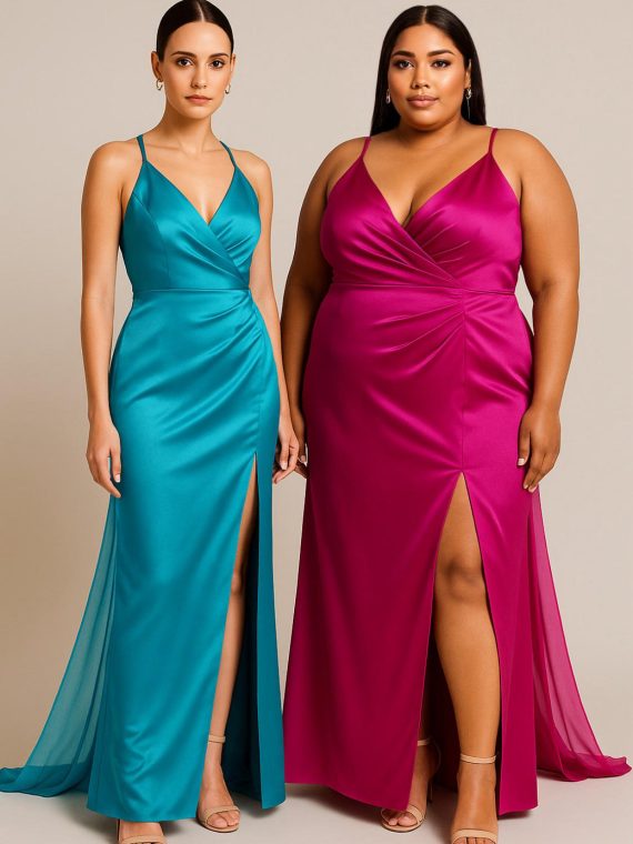 Vestido Rubí color Turquesa sin mangas falda Larga "Apegada" talla "S-M"