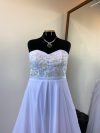 Vestido de novia talla "L-XL" Leslie sin mangas strapless (corsé) bordado y falda larga de gasa