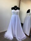 Vestido de novia talla "L-XL" Leslie sin mangas strapless (corsé) bordado y falda larga de gasa