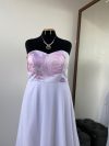 Vestido de novia talla "L-XL" Leslie sin mangas strapless (corsé) y falda larga de gasa top con estampado