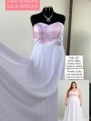 Vestido de novia talla "L-XL" Leslie sin mangas strapless (corsé) y falda larga de gasa top con estampado