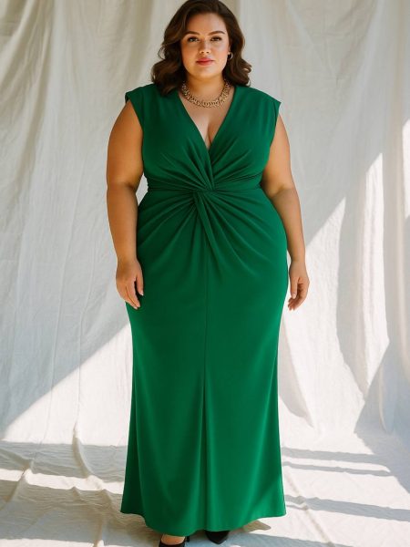 Vestido Virginia color verde botella "Apegada" Talla : "L"