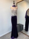 Vestido Paloma con corse (apegado) color beige y morado Sirena "S-M"