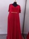 Vestido Mercedes color Rojo mangas plato talla "XL-2XL"