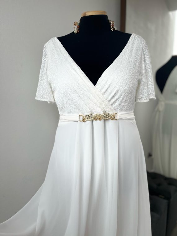 Vestido Emma sin mangas y falda larga talla "L-XL" escote en "V" en la espalda