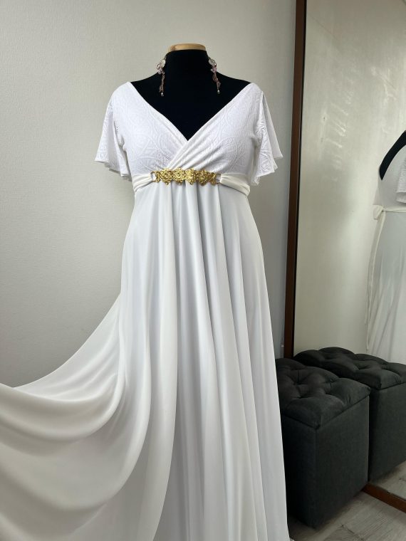 Vestido Emma sin mangas y falda larga talla "L-XL" escote en "V" en la espalda