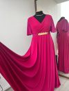 Vestido Verónica Magenta con mangas de gasa Talla XL-2XL