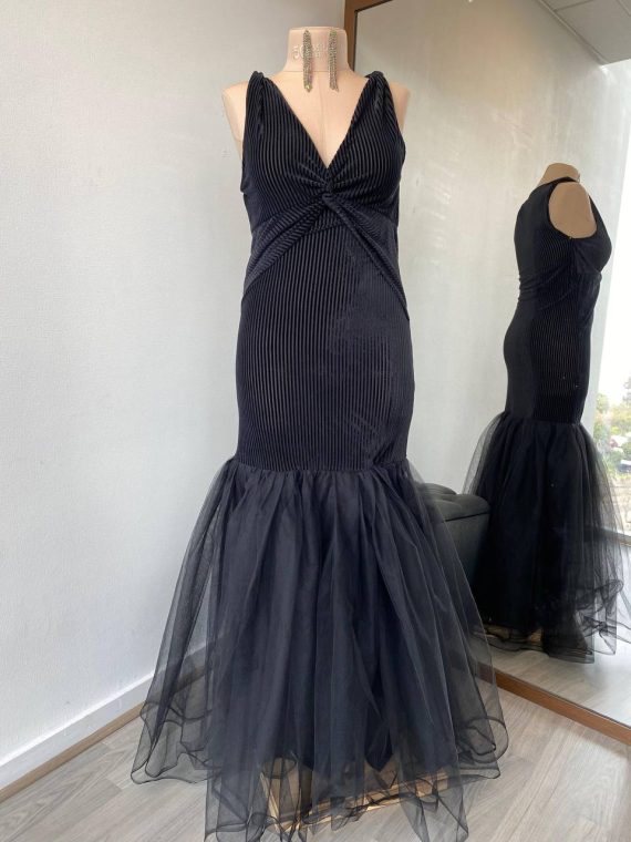 Vestido Virginia color negro, Falda Sirena, Talla L-XL