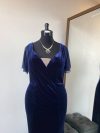 Vestido Bella Azul Marino Terciopelo, con mangas falda Larga "Sirena" Talla L-XL