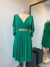 Vestido Veronica, en tono Verde, manga con abertura, falda corta talla L-XL