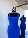 Vestido Fernanda, Crep Azul rey, Falda Sirena, talla L-XL