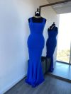 Vestido Fernanda, Crep Azul rey, Falda Sirena, talla L-XL